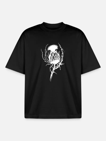 Die Zarte Bedrohlichkeit der Distelblüte - Boxy Heavyweight Unisex Organic T-Shirt von Stanley/Stella - Schwarz