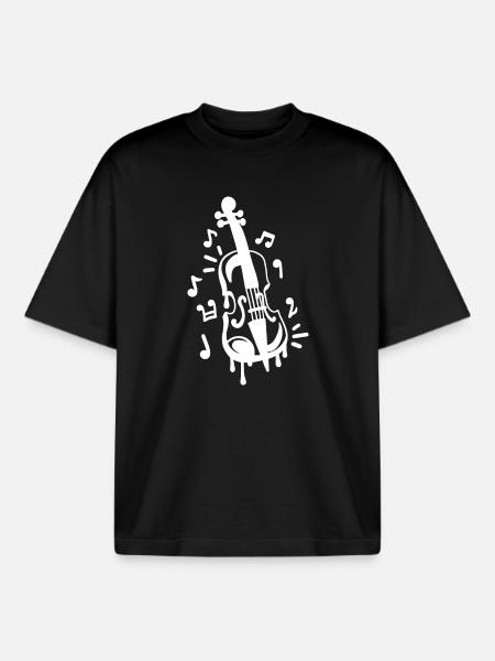 Geige Geiger - Boxy Heavyweight Unisex Organic T-Shirt von Stanley/Stella - Schwarz