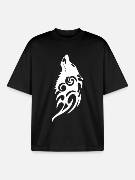Ghost Wolf of the Forest - Boxy Heavyweight Unisex Organic T-Shirt by Stanley/Stella - black