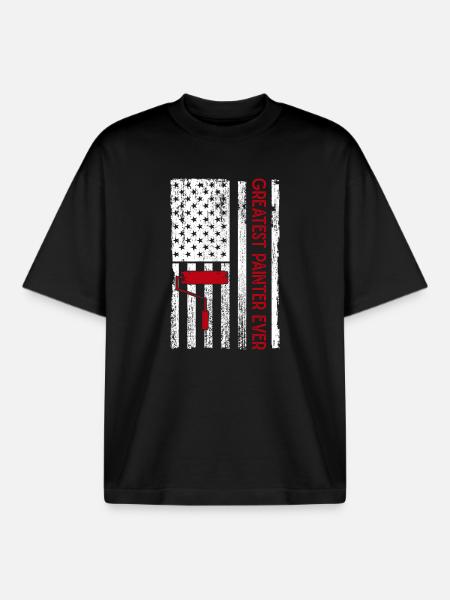 House Painter Hilarious Designs Unique Gifts - Boxy Heavyweight Unisex Organic T-Shirt by Stanley/Stella - black