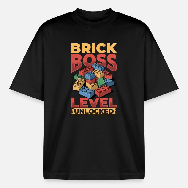 Blocs de construction Enfants Brick Builder - T-shirt unisexe épais coupe boxy Stanley/Stella - noir