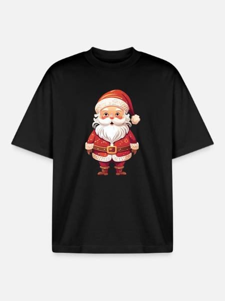 Joyeux Père Noël - T-shirt unisexe boxy épais biologique Stanley/Stella - noir