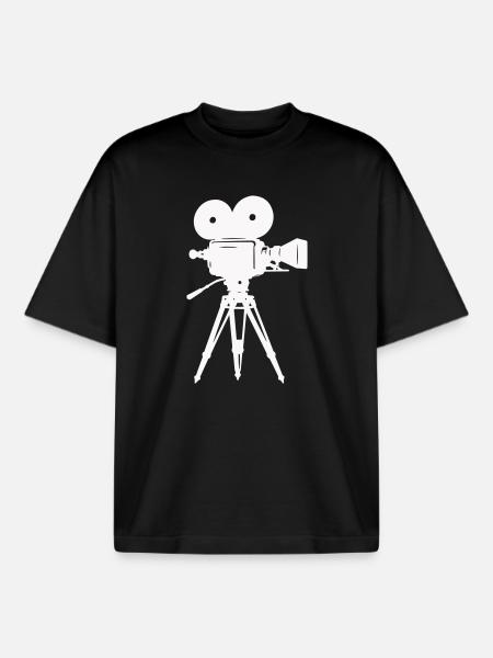 Caméra à pellicule Caméra - T-shirt unisexe boxy épais biologique Stanley/Stella - noir