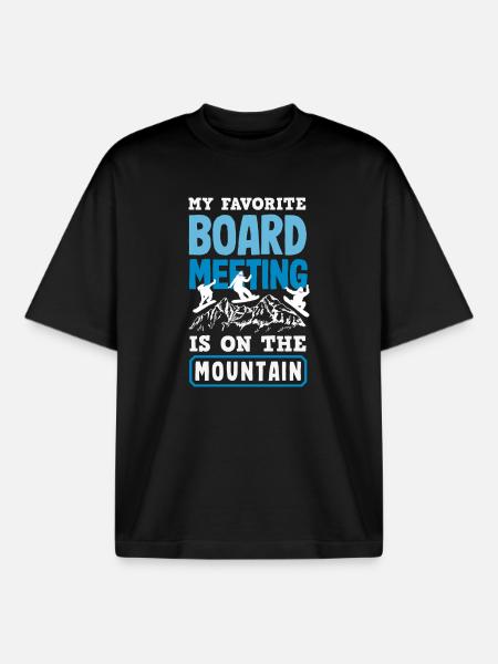 Snowboarden Snowboardtreffen Sessellift - Boxy Heavyweight Unisex Organic T-Shirt von Stanley/Stella - Schwarz