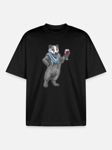 Dachs Rotwein - Boxy Heavyweight Unisex Organic T-Shirt von Stanley/Stella - Schwarz