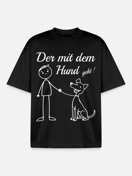 Who goes with the dog! - Boxy Heavyweight Unisex Organic T-Shirt by Stanley/Stella - black