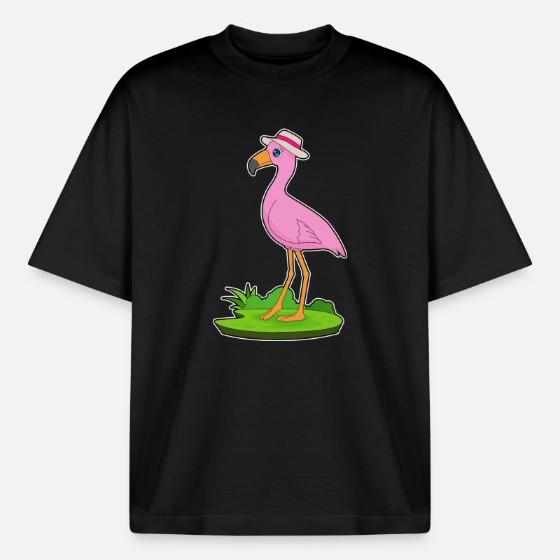 Flamingo Hut - Boxy Heavyweight Unisex Organic T-Shirt von Stanley/Stella - Schwarz