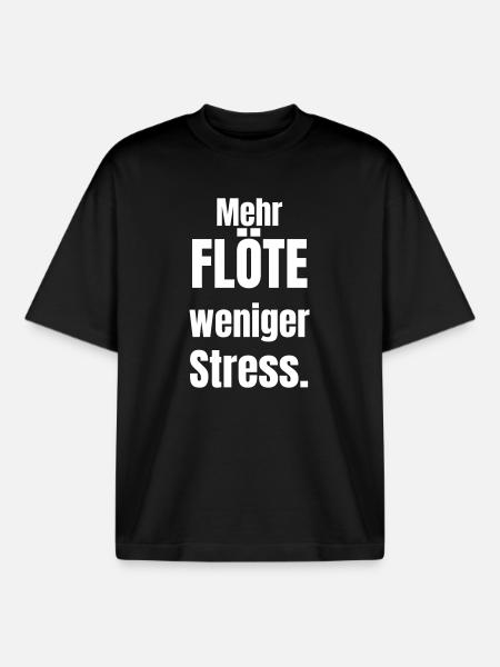 More flute, less stress - Boxy Heavyweight Unisex Organic T-Shirt by Stanley/Stella - black