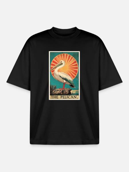 Pelicans Pelican - Boxy Heavyweight Unisex Organic T-Shirt by Stanley/Stella - black