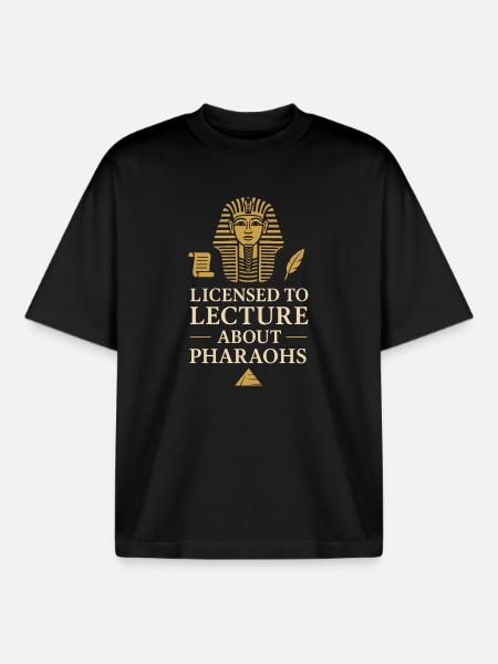 Pharaoh Archaeology in Ancient Egypt - Boxy Heavyweight Unisex Organic T-Shirt by Stanley/Stella - black