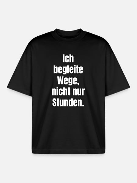 I accompany paths, not just hours - Boxy Heavyweight Unisex Organic T-Shirt by Stanley/Stella - black
