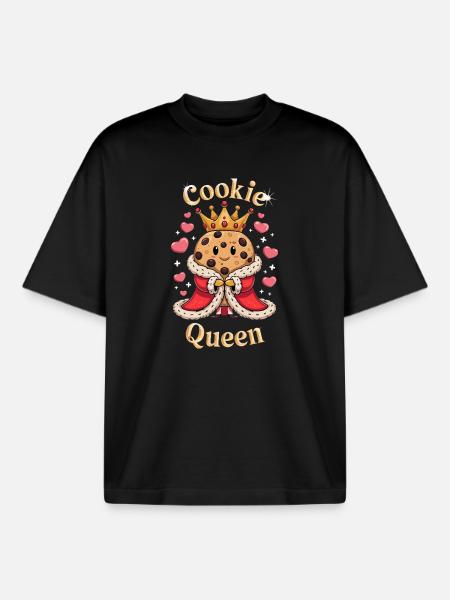 Cookie Queen Cookie Queen for Sweet Cookie - Boxy Heavyweight Unisex Organic T-Shirt by Stanley/Stella - black