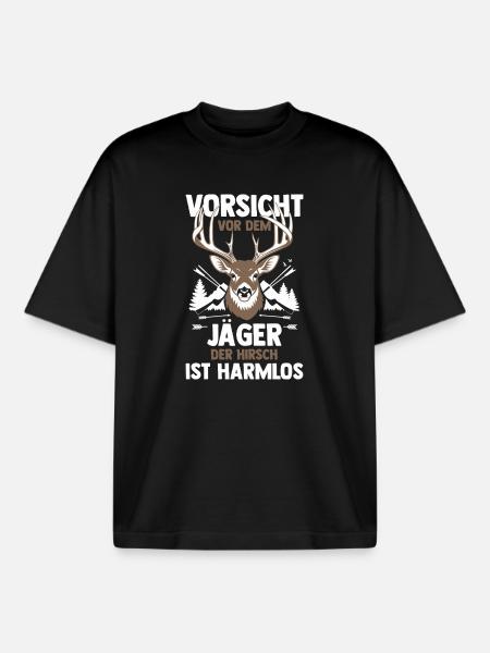 Chasse Chasse Chasseurs Chasseurs - T-shirt unisexe boxy épais biologique Stanley/Stella - noir