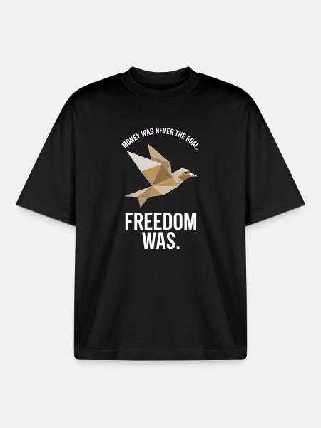Money Goal Freedom Mindset Entrepreneur Freedom - Boxy Heavyweight Unisex Organic T-Shirt by Stanley/Stella - black