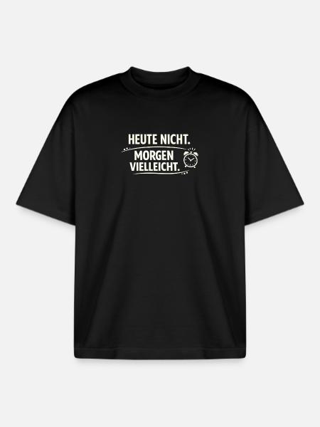 Today not tomorrow maybe - Boxy Heavyweight Unisex Organic T-Shirt by Stanley/Stella - black
