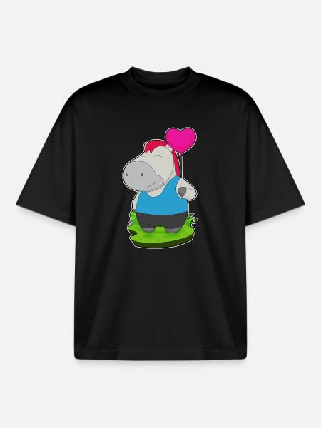 Ballon de cheval - T-shirt unisexe boxy épais biologique Stanley/Stella - noir