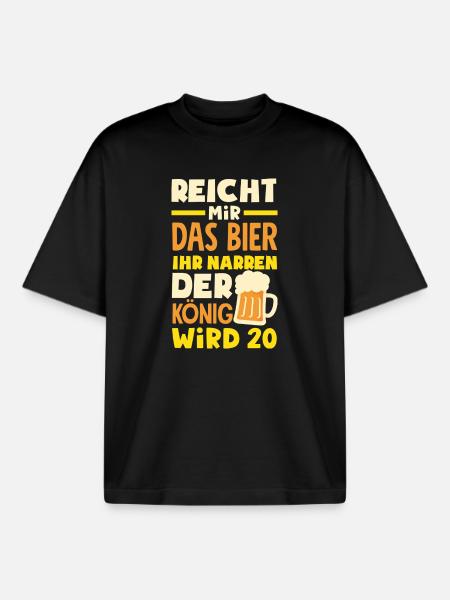 Funny 20th Birthday Gift - Boxy Heavyweight Unisex Organic T-Shirt by Stanley/Stella - black