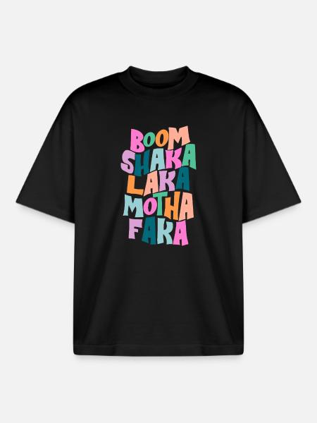 Fette Farbburst-Typografie - Boxy Heavyweight Unisex Organic T-Shirt von Stanley/Stella - Schwarz