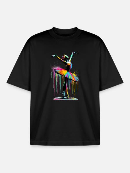 Ballet dancer with tutu - Boxy Heavyweight Unisex Organic T-Shirt by Stanley/Stella - black