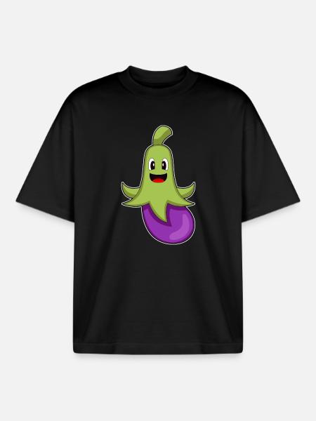 Octopus Eggplant - Boxy Heavyweight Unisex Organic T-Shirt by Stanley/Stella - black