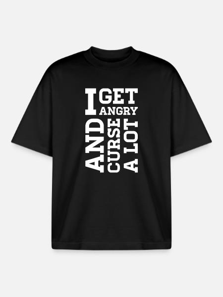 Angry – Statement about anger, protest & emotions - Boxy Heavyweight Unisex Organic T-Shirt by Stanley/Stella - black