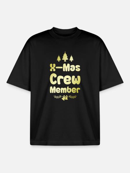 X-Mas Crew Mitglied - Boxy Heavyweight Unisex Organic T-Shirt von Stanley/Stella - Schwarz
