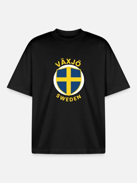 Växjö Schild Schweden Farbdesign - Boxy Heavyweight Unisex Organic T-Shirt von Stanley/Stella - Schwarz