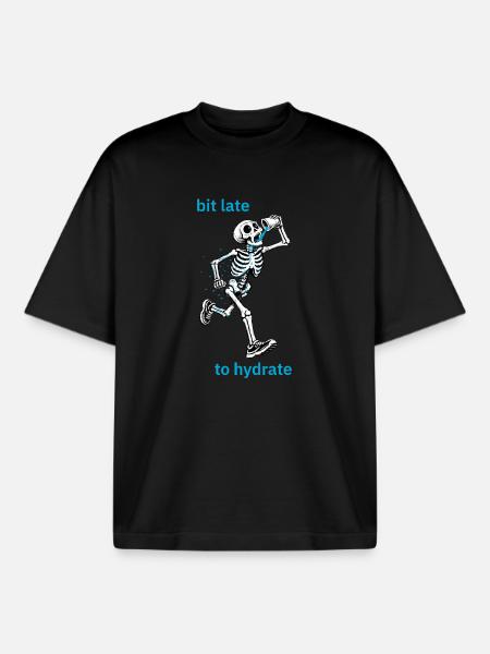 bit late to hydrate - Boxy Heavyweight Unisex Organic T-Shirt by Stanley/Stella - black