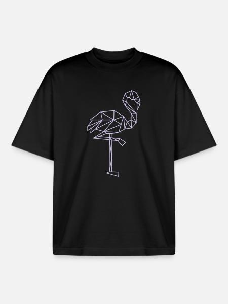 flamingo - Boxy Heavyweight Unisex Organic T-Shirt von Stanley/Stella - Schwarz