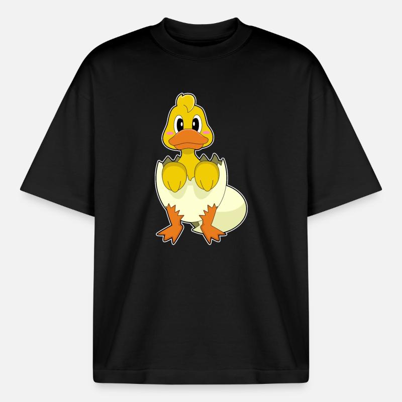 Duck Egg Eggshell - Boxy Heavyweight Unisex Organic T-Shirt by Stanley/Stella - black