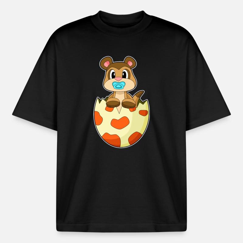 Erdmännchen Schnuller - Boxy Heavyweight Unisex Organic T-Shirt von Stanley/Stella - Schwarz