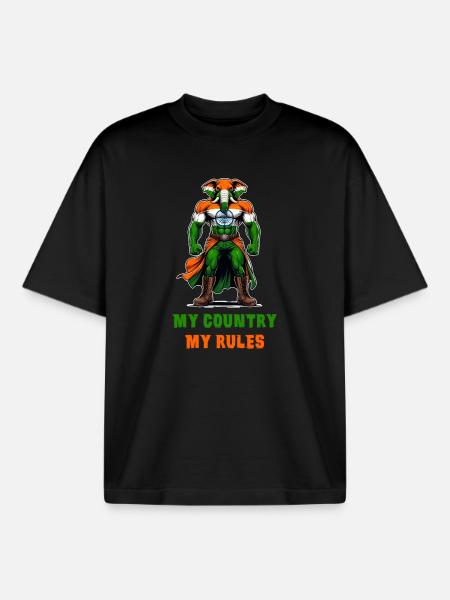 Mit land Mine regler Indien Elefant - Stanley/Stella unisex boxy heavyweight T-shirt økologisk - sort