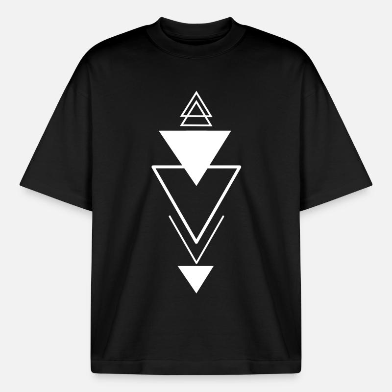 Triangular symbol (white) - Boxy Heavyweight Unisex Organic T-Shirt by Stanley/Stella - black