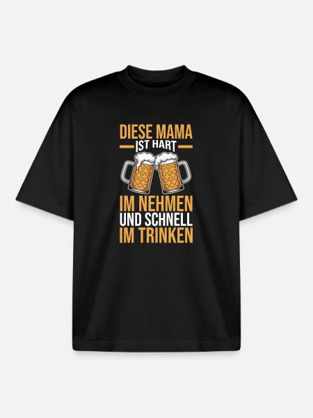 Bier Bierliebhaberin Mutter Mama - Boxy Heavyweight Unisex Organic T-Shirt von Stanley/Stella - Schwarz