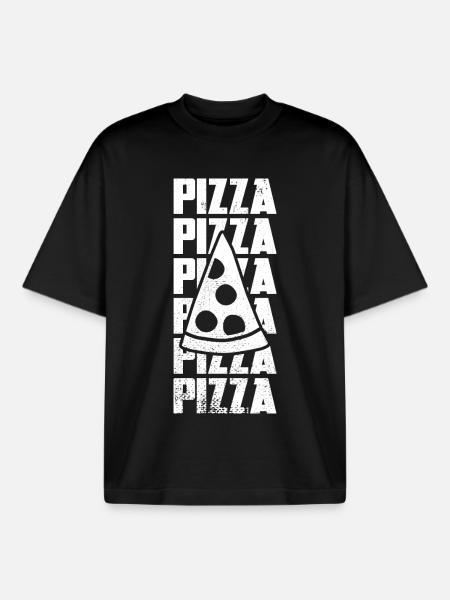 Slice of pizza - Boxy Heavyweight Unisex Organic T-Shirt by Stanley/Stella - black