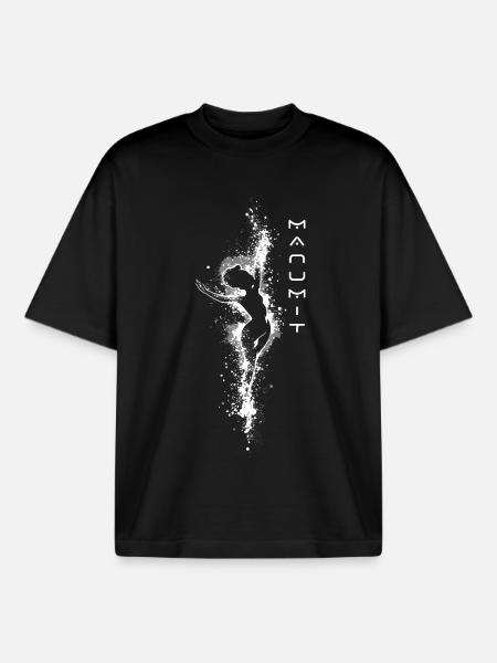 Manumit Single White Design - Boxy Heavyweight Unisex Organic T-Shirt by Stanley/Stella - black