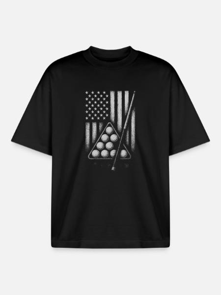 Flag Pool Balls Design - Boxy Heavyweight Unisex Organic T-Shirt by Stanley/Stella - black