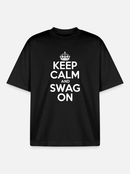Keep Calm and Swag On - Boxy Heavyweight Unisex Organic T-Shirt by Stanley/Stella - black