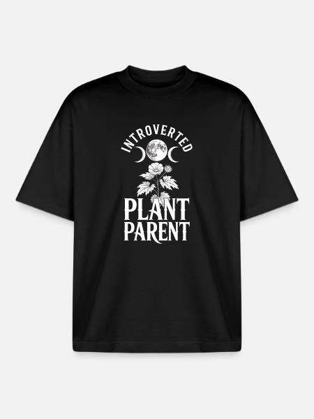 Introvertierte Pflanze Elternmond & Pflanze - Boxy Heavyweight Unisex Organic T-Shirt von Stanley/Stella - Schwarz