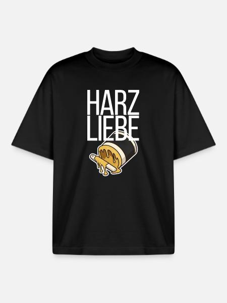 Harzliebe Handball Design - Boxy Heavyweight Unisex Organic T-Shirt von Stanley/Stella - Schwarz