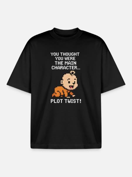 Plot Twist: Kind ist Hauptfigur | Gamer-Eltern - Boxy Heavyweight Unisex Organic T-Shirt von Stanley/Stella - Schwarz