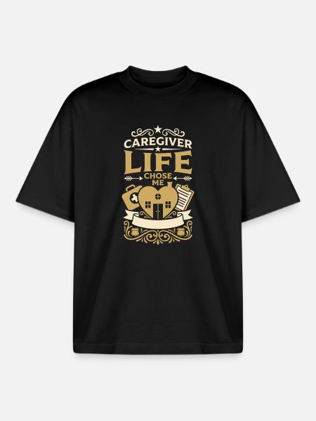 Home Care Assistant Hha Caregiver - Boxy Heavyweight Unisex Organic T-Shirt by Stanley/Stella - black