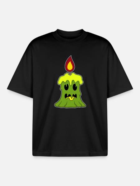 Bougie Halloween - T-shirt unisexe boxy épais biologique Stanley/Stella - noir