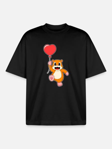 Ballon Hamster - T-shirt unisexe boxy épais biologique Stanley/Stella - noir
