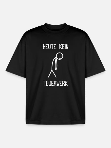 No fireworks today, pyrotechnics, firecrackers - Boxy Heavyweight Unisex Organic T-Shirt by Stanley/Stella - black