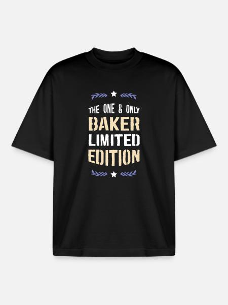 The Only Baker Limited Edition - Boxy Heavyweight Unisex Organic T-Shirt by Stanley/Stella - black
