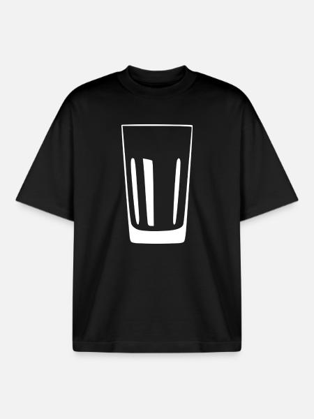 Longdrinks Glas Gastronomie Geschenk - Boxy Heavyweight Unisex Organic T-Shirt von Stanley/Stella - Schwarz
