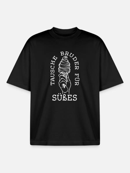Lustig Süßigkeiten Statement Eis Nachspeise - Boxy Heavyweight Unisex Organic T-Shirt von Stanley/Stella - Schwarz
