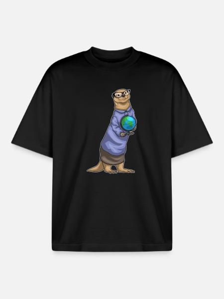 Otter Geschichte Lehrer Schule - Boxy Heavyweight Unisex Organic T-Shirt von Stanley/Stella - Schwarz