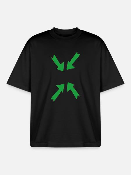vert en point de mire - T-shirt unisexe boxy épais biologique Stanley/Stella - noir